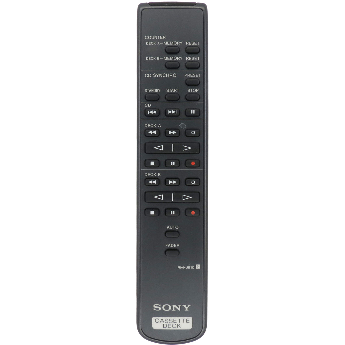 Sony RM-J910 Pre-Owned Factory Original Cassette Deck Remote