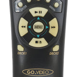 Go Video 00009H Pre-Owned Original Dual Deck VCR Remote Control