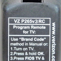 Verizon VZ P265v3 RC Pre-Owned FiOS TV Cable Box Remote Control