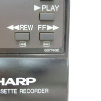 Sharp G0774GE Pre-Owned Factory Original VCR Remote Control