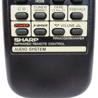 Sharp RRMCG0093AWSA Pre-Owned Original Audio System Remote Control