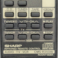 Sharp RCONT1829A Pre-Owned Original Audio System Remote Control
