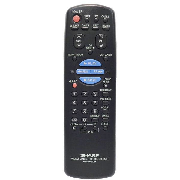 Sharp RRMCG0055AJSA Pre-Owned Factory Original VCR Remote Control