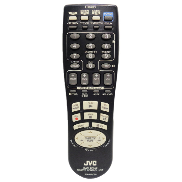 JVC LP20303-008 Pre-Owned VCR Remote Control, JVC LP20303-008A Factory Original