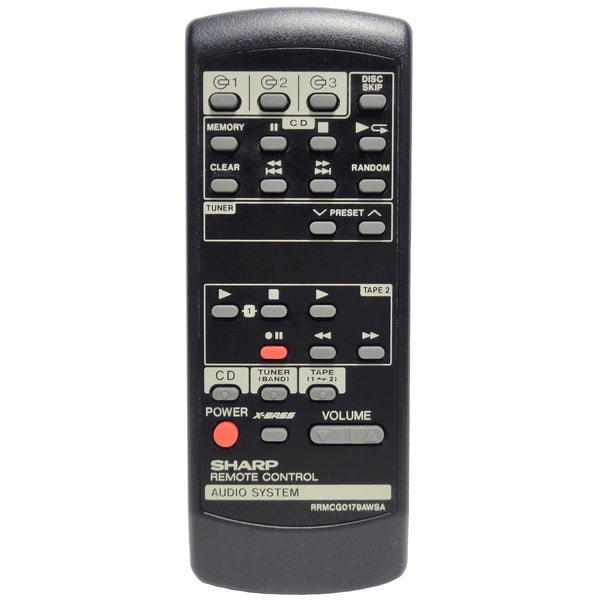 Sharp RRMCG0179AWSA Pre-Owned Original Audio System Remote Control