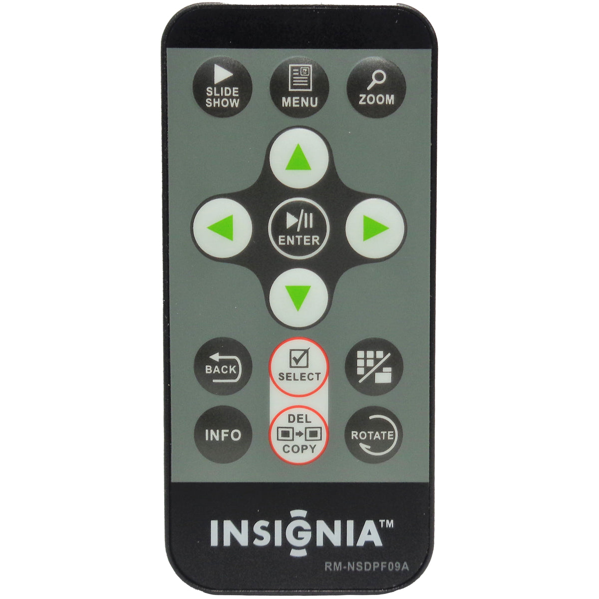 Insignia RM-NSDPF09A Pre-Owned Digital Photo Frame Remote Control, 32 ...