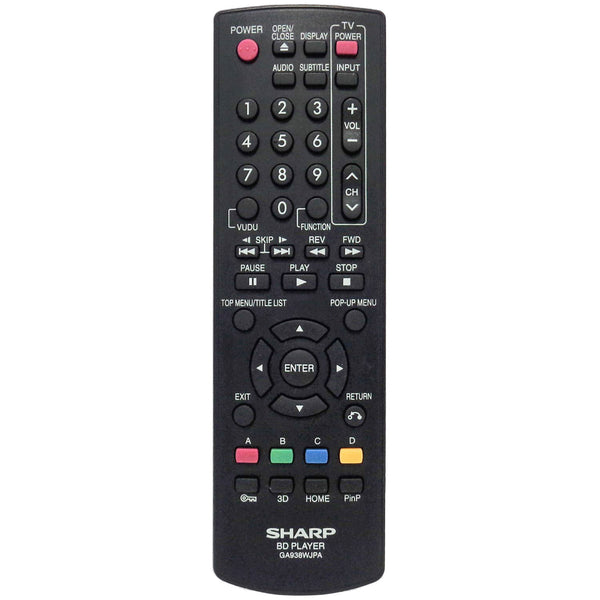 Sharp GA938WJPA Pre-Owned Original Blu-Ray Player Remote Control