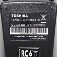 Toshiba G83C0005X110 Pre-Owned PC Computer Remote Control