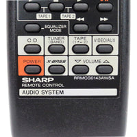 Sharp RRMCG0143AWSA Pre-Owned Original Audio System Remote Control