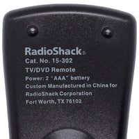 Radio Shack 15-302 Pre-Owned 3 Device Universal Remote For TV, STB, VCR/DVD