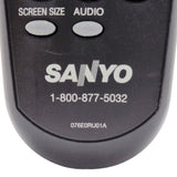 Sanyo 076E0RU01A Pre-Owned Factory Original TV Remote Control
