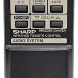 Sharp RRMCG0103AWSA Pre-Owned Original Audio System Remote Control