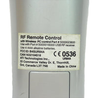 ATI 5000023600 Pre-Owned RF Remote Control - Sale For Remote ONLY