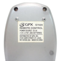 GPX S7020 Pre-Owned Factory Original Audio System Remote Control