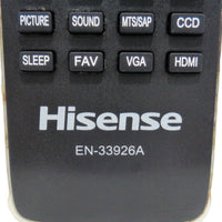 Hisense EN-33926A Pre-Owned TV Television Remote Control, 166485 Factory Original