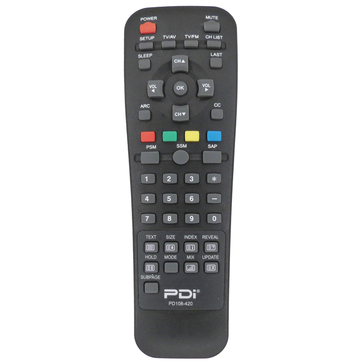 PDI Black PD108-420 Pre-Owned Hospital Grade Television Remote Control ...