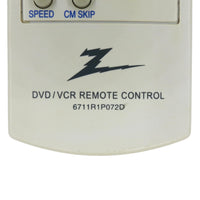 Zenith 6711R1P072D Pre-Owned Original DVD/VCR Combo Remote Control