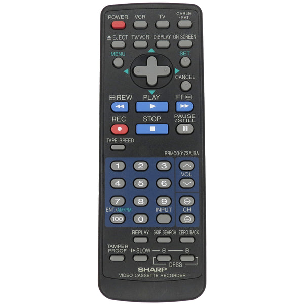 Sharp RRMCG0173AJSA Pre-Owned Factory Original VCR Remote Control