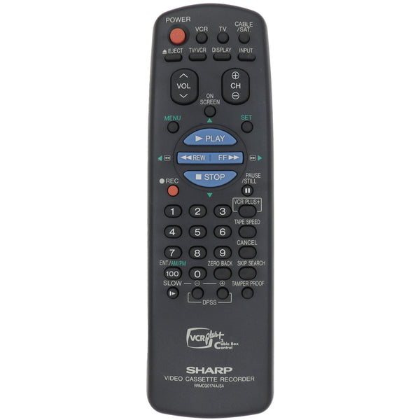 Sharp RRMCG0174AJSA Pre-Owned Factory Original VCR Remote Control