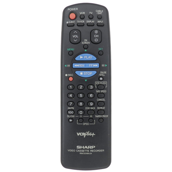 Sharp RRMCG0168AJSA Pre-Owned Factory Original VCR Remote Control