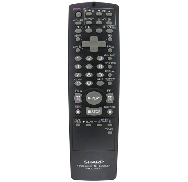 Sharp RRMCG1236AJSA Pre-Owned Factory Original VCR Remote Control