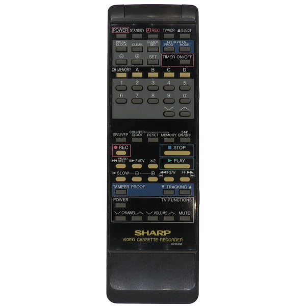 Sharp G0462GE Pre-Owned Factory Original VCR Remote Control
