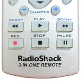 Radio Shack 15-2143 Pre-Owned 3 Device Universal Remote For VCR/DVD, TV, SAT/CBL