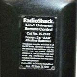 Radio Shack 15-2143 Pre-Owned 3 Device Universal Remote For VCR/DVD, TV, SAT/CBL