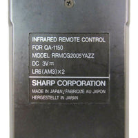 Sharp RRMCG2005YAZZ Pre-Owned Computer Projection Panel Remote Control